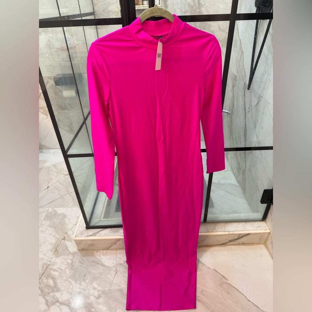 NWT MILE HIGH CLOSET Long Sleeve Dress - Pink Size Large